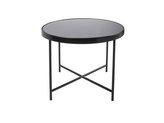 Velký kulatý černý stolek se skleněnou deskou Smooth 60cm Leitmotiv