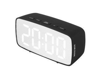 Budík Zrcadlo LED Oválné 12 cm černá Karlsson