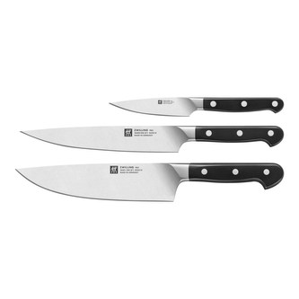 ZWILLING sada nožů, 3 kusy, nerezová ocel, kuchařský 20 cm, plátkovací 20 cm, špikovací 10 cm - Pro