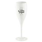 CHEERS NO.1 DIE LAGE IST BESÄUFNISERREG sklenice na sekt 100ml KOZIOL, bílá