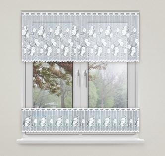 Dekorační vitrážová žakárová záclona AMBAR 60 bílá 300x60 cm (cena za vrchní díl) MyBestHome