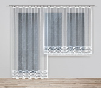 Dekorační žakárová záclona s řasící páskou DOUBLE 160 bílá 300x160 cm MyBestHome