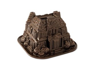 Forma na bábovku Strašidelný zámek, bronzová 2,4 l Nordic Ware