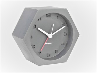 Budík Hexagon Concrete šedý beton Karlsson Budík Hexagon Concrete šedý beton Karlsson