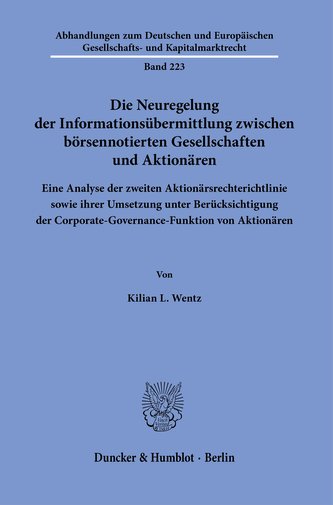 Die Neuregelung der Informationsübermittlung zwischen börsennotierten Gesellschaften und Aktionären