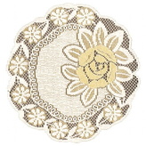 Vánoční dekorační žakárový ubrousek SOFIA krémová/zlatá O 40 cm MyBestHome