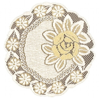 Vánoční dekorační žakárový ubrousek SOFIA krémová/zlatá O 40 cm MyBestHome