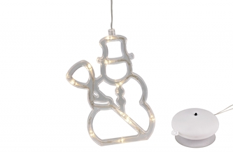 Dekorativní osvětlení na okno sněhulák 20,3x14x1 cm