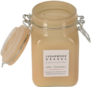 Vonná svíčka ve skle 11,7x6,4 cm cedrové dřevo a pomeranč