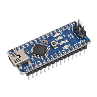 Tento klon Nano je minimalizovaná vývojová deska s mikrokontrolérem AVR ATmega328 a originál USB převodníkem.