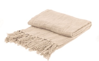 Přehoz natur s třásněmi 130x170 cm