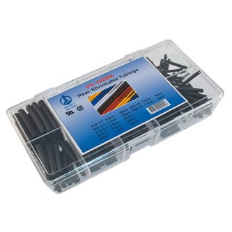 Sada smršťovacích bužírek 100ks, d-35/75mm, 2:1, černé