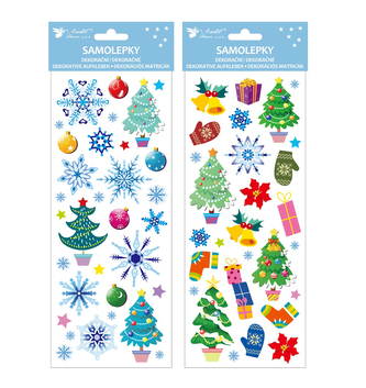 Samolepky s glitry vánoční