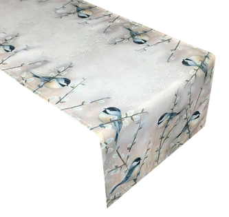 Vánoční ubrus - běhoun na stůl VÁNOČNÍ SÝKORKY 40X140 cm Mybesthome