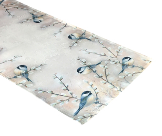 Vánoční ubrus - běhoun na stůl VÁNOČNÍ SÝKORKY 40x90 cm Mybesthome