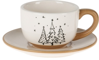 Keramický hrnek s podtalířkem Tree A 220 ml