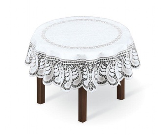 Žakárový ubrus SASKIE bílá O 120 cm MyBestHome
