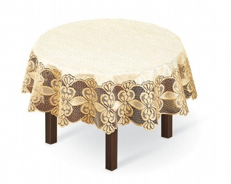 Žakárový ubrus ADRIAN krémová O 160 cm MyBestHome