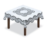 Žakárový ubrus EDUCA 100x100 cm bílá/šedá MyBestHome