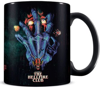 Keramický hrnek Netflix|Stranger Things: Klub Hellfire (objem 315 ml) černý