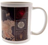 Bílý keramický hrnek Game of Thrones|Hra o trůny: Mapa (objem 315 ml)