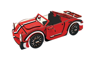 Woodcraft Dřevěné 3D puzzle Červený kabriolet Woodcraft Dřevěné 3D puzzle Červený kabriolet