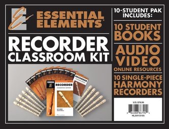 Essential Elements for Recorder Classroom Kit: Includes 10 Student Books Online Audio and 10 Recorders