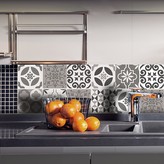 Crearreda Samolepicí dekorace Tile Cover Brown 31219 Kachlík, hnědo-bílé ornamenty