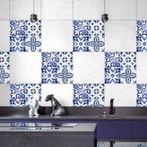 Crearreda Samolepicí dekorace Tile Cover Azulejos 31223 Kachlík, modro-bílé ornamenty