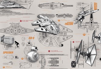 Komar papírová fototapeta 8-493 Star Wars Blueprints, 368 x 254 cm