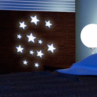 Crearreda Samolepicí dekorace FM S Glow Star 59506 Svítící hvězdy