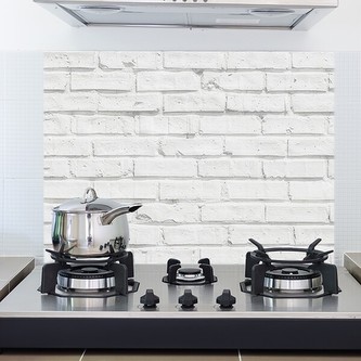Crearreda Samolepicí kuchyňský panel KP White Bricks 67214 Bílé cihly