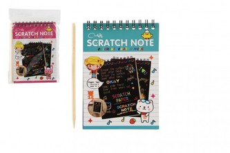 Škrabací/Vyškrabovací notes barevný 10 listů 10x14cm 2 barvy, 1 kus