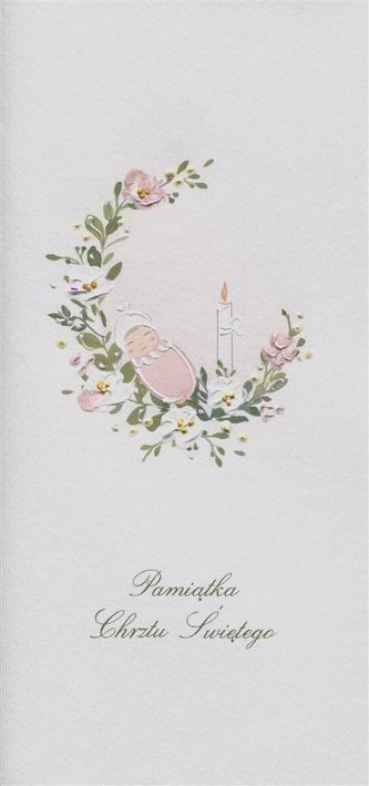 Karnet Chrzest DL C21 - Niemowlę dziewczynka