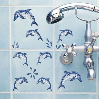 Crearreda Samolepicí dekorace CR S Dolphins Mosaic 59601 Mozaika delfínů