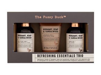 Baylis & Harding The Fuzzy Duck sprchový gel Bergamot, Hemp & Sandalwood 100 ml + šampon Bergamot, Hemp & Sandalwood 100 ml + balzám po holení Bergamot, Hemp & Sandalwood 50 ml