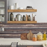 Crearreda Samolepicí bordura k ochraně stěny kuchyňské linky Backsplesh Wood Stripes 67315 Pruhy dřeva