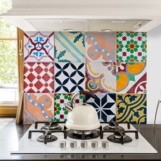 Crearreda Samolepicí kuchyňský panel KP Colorful Tiles 67261 Různobarevné dlaždice