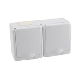 Dvojzásuvka na omítku IP44 bílá