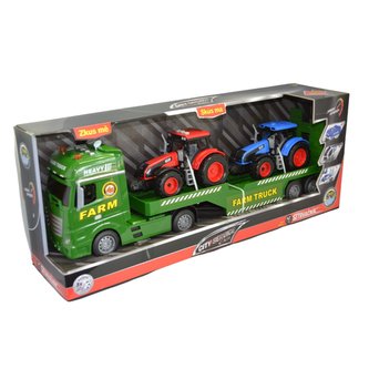 City Service Car - 1:12 Farmářský tahač s vlekem a 2 traktory