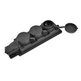 Zásuvka gumová 3-násobná 16A/250V, IP44, černá