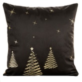Vánoční polštář NATALE SW 01 černá/zlatá 45x45 cm mikrovlákno MyBestHome