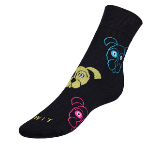 Ponožky dětské Pes černý - černá - 20-24