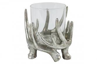 Svícen Lodge stříbrný 21,5x21 cm