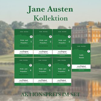 Jane Austen Kollektion Hardcover (7 Bücher + 7 MP3 Audio-CDs) - Lesemethode von Ilya Frank - Zweisprachige Ausgabe Englisch-Deut
