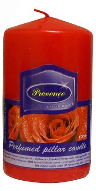 Svíčka parafín válec s vůní růže,  6 x 11, 1 cm