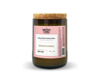 The Greatest Candle Svíčka v lahvi od vína (170 g) - bergamot a mandle - vydrží hořet cca 50 hodin
