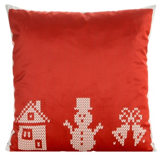 Vánoční polštář ANGELA SW červená 45x45 cm mikrovlákno MyBestHome