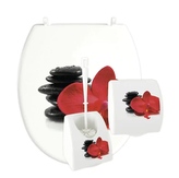 WC SET červená orchidej kameny