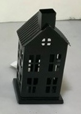 Kovový domeček černý 13x6,7x6,3 cm